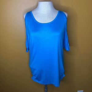 Turquoise Cold Shoulder Lightweight Shirt New M